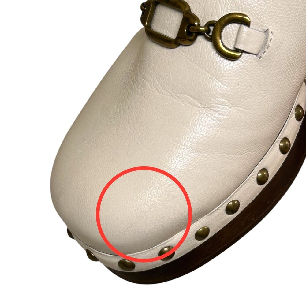 Larroudé Women's 'Zuzi Bit Mule' Leather Clog Slip-On Retro Ivory White Size 7.5 - Picture 12 of 15